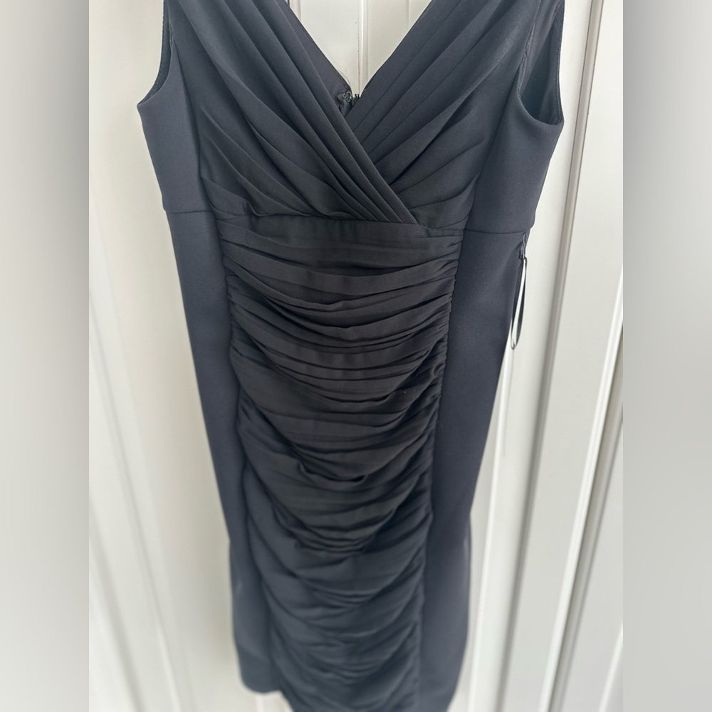 White House Black Market Elegant Black Ruched Instantly Slimming Dress